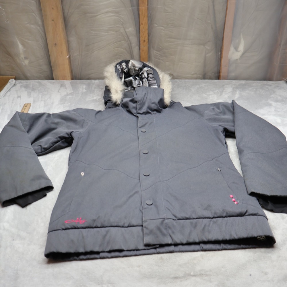 Oakley Down Jacket Womens Large Grey Gretchen Bleiler Premium Thermal Insulated